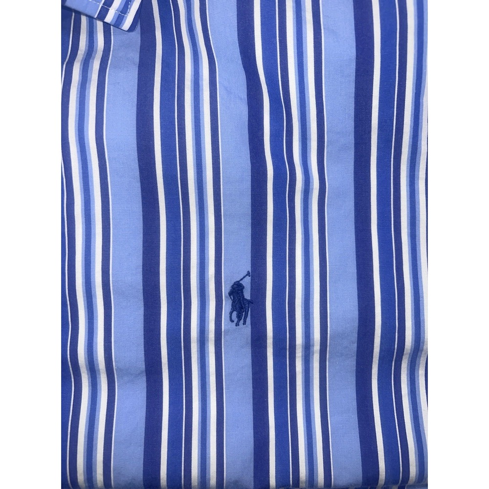Polo Ralph Lauren Men's Blue and White Stripes, Long Sleeve Dress Shirt. SZ XXL - Picture 10 of 15